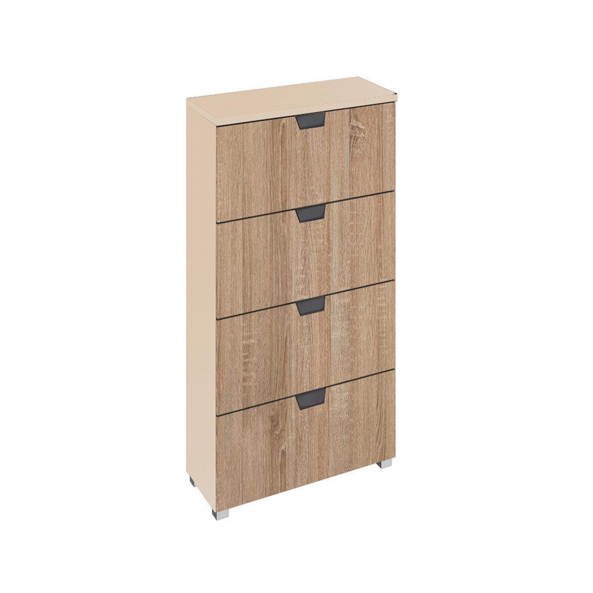 Rauch Aditio 4 Drawer Narrow Chest - Champagne and Sonoma Oak