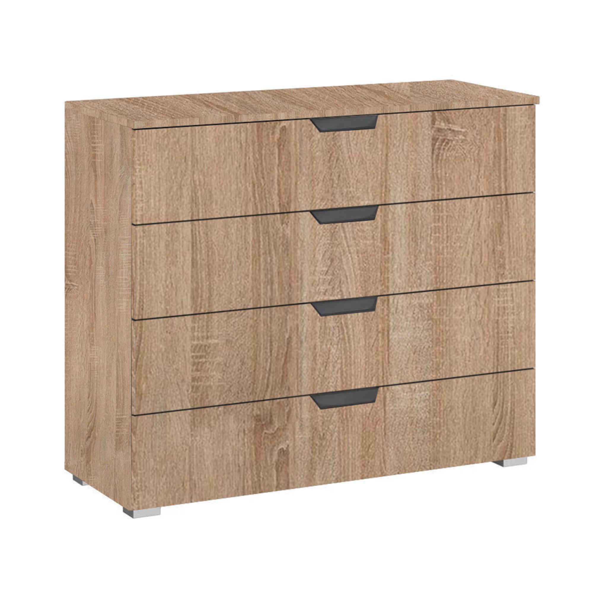 Aditio Wide Chest - 4 Drawer - Sonoma Oak