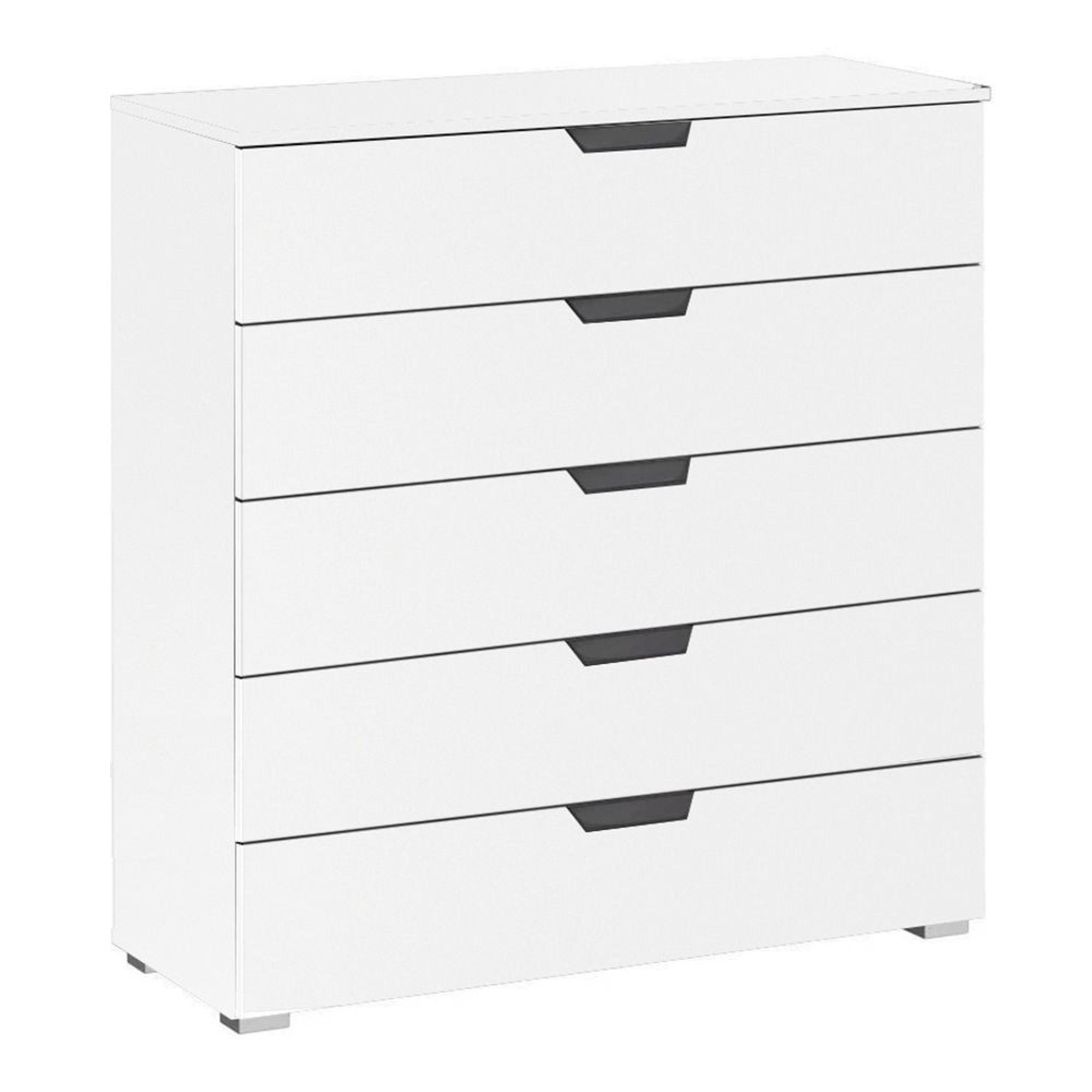 Aditio Wide Chest - 5 Drawer - Alpine White