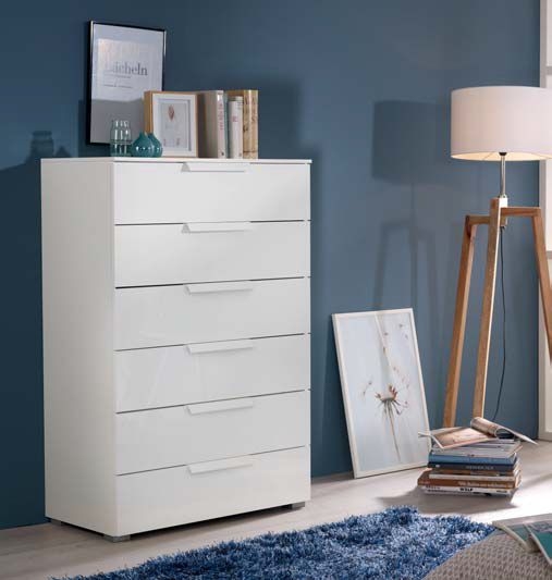 Rauch Aldono 80cm White 6 Drawer Chest