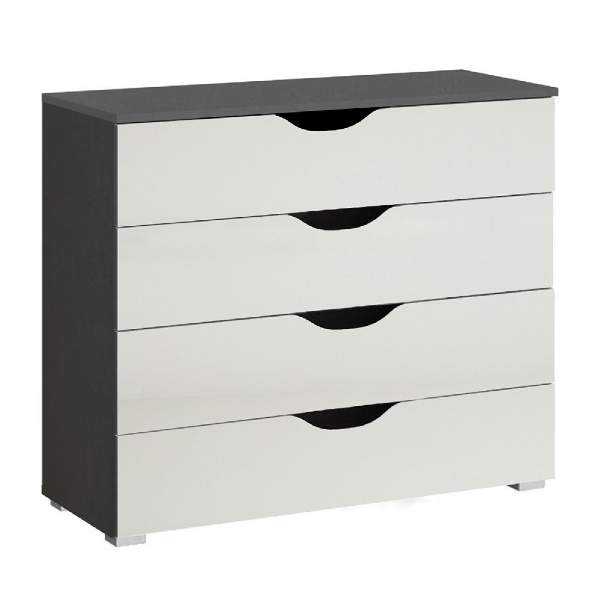 Rauch Arnstein 4 Drawer Chest - Metallic Dark Grey and Alpine White