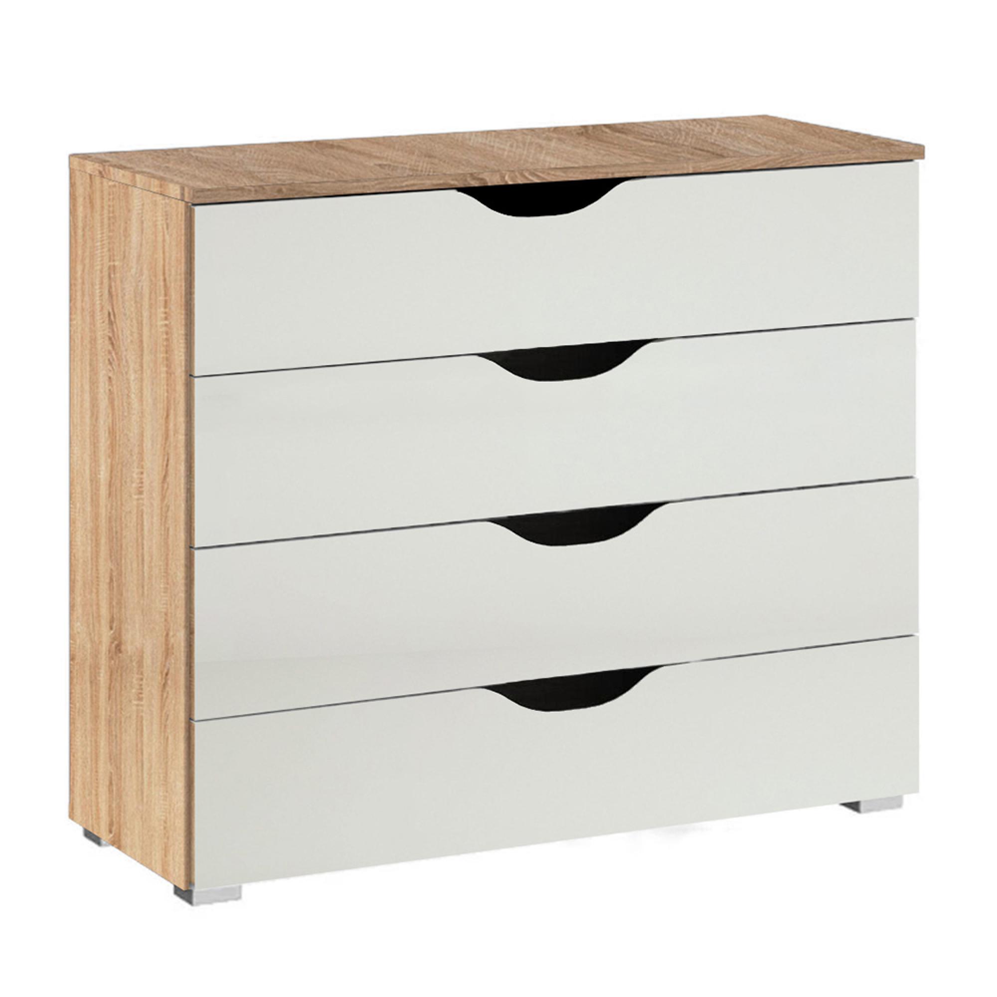 Rauch Arnstein 4 Drawer Chest - Sonoma Oak and Alpine White