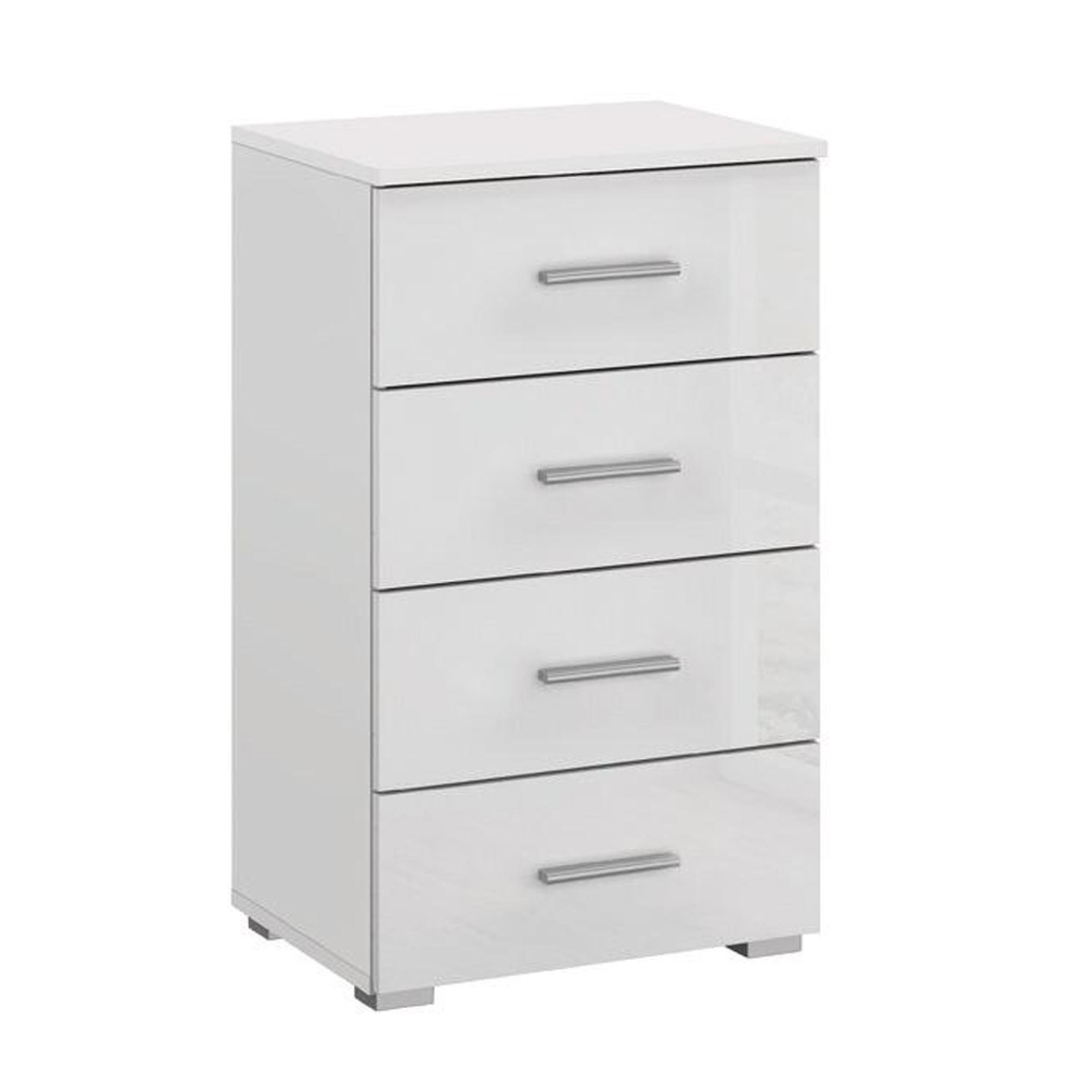 Rauch Elegant4you 4 Drawer Narrow Chest - Alpine White and White High Gloss