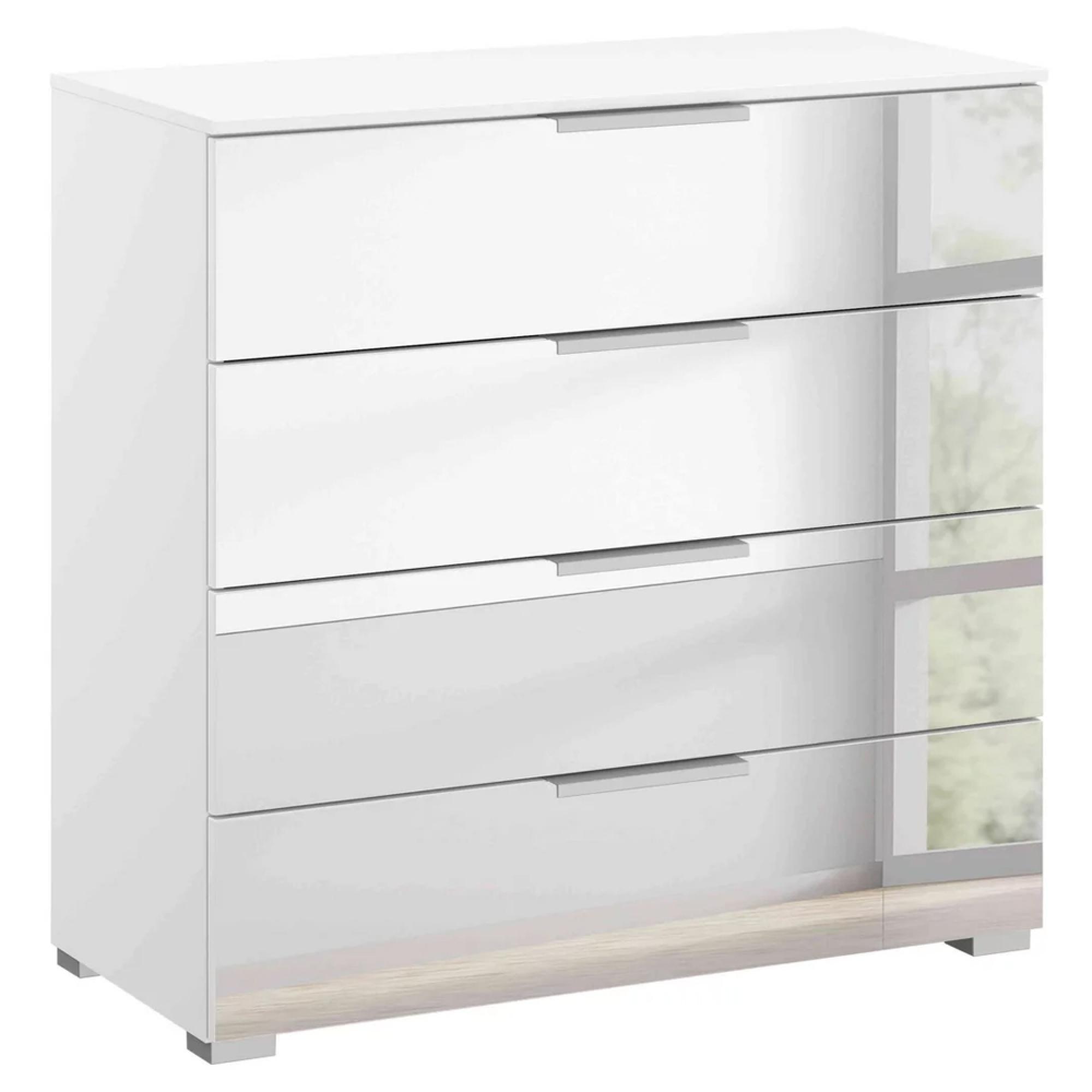 Rauch Miramar 4 Drawer Mirrored Chest - Alpine White