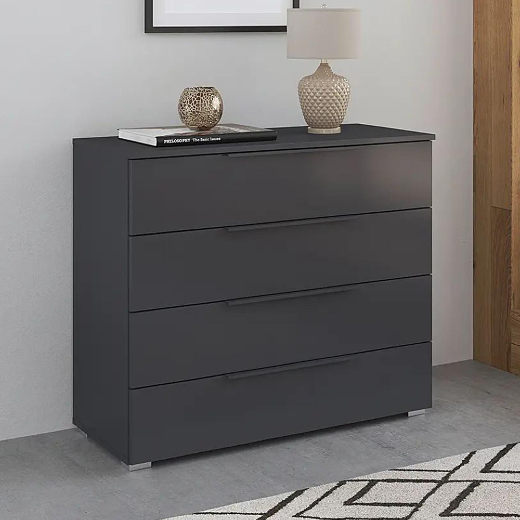 Rauch Monostar 4 Drawer Wide Chest - Metallic Dark Grey