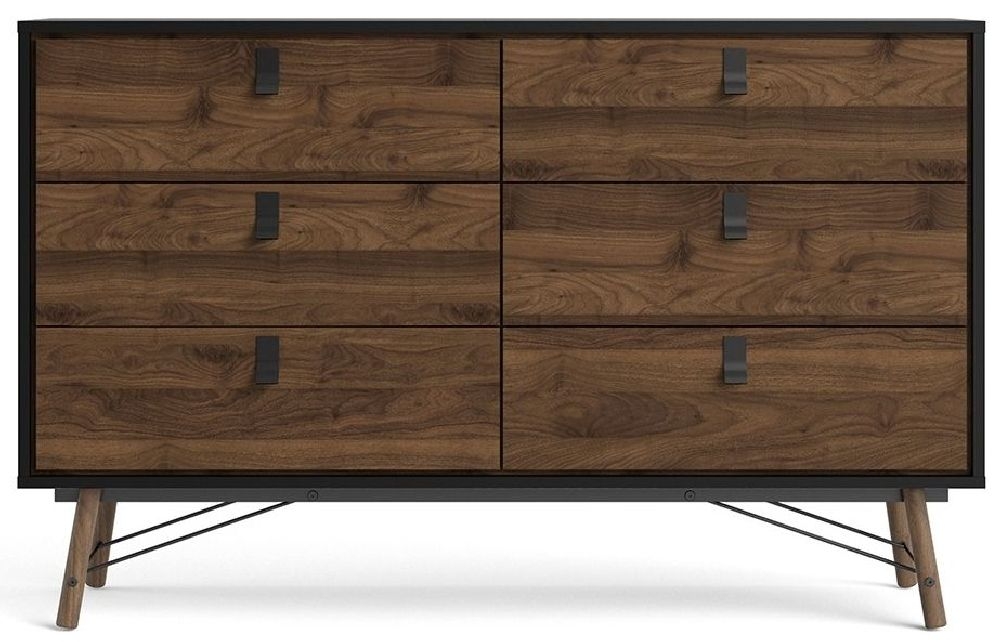 Ry Black 6 Drawer Wide Chest