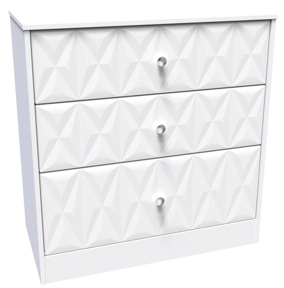 San Jose Chest - Deep - 3 Drawer - White