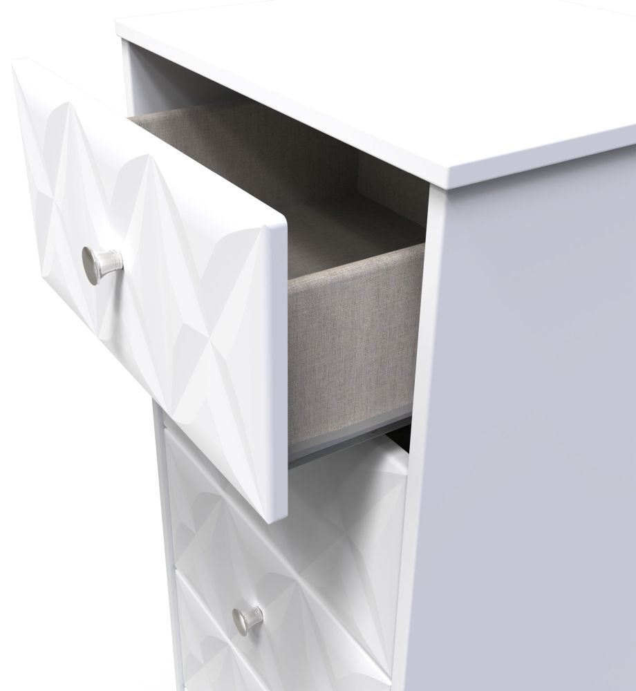 San Jose Chest - Narrow - 5 Drawer - White