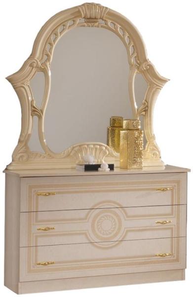 Sara Beige Italian 3 Drawer Dresser with Mirror