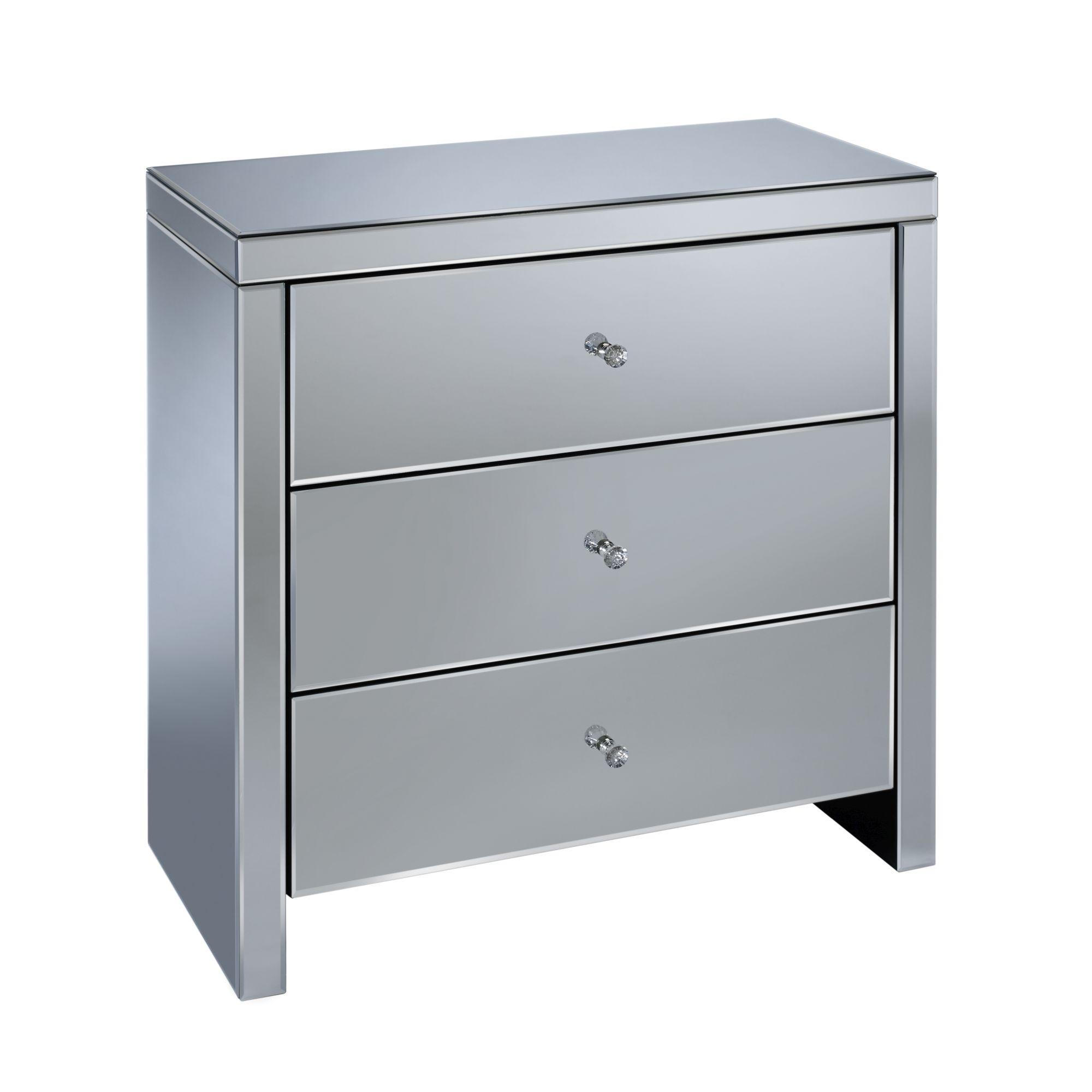 Seville Small Chest - 3 Drawer - Mirrored