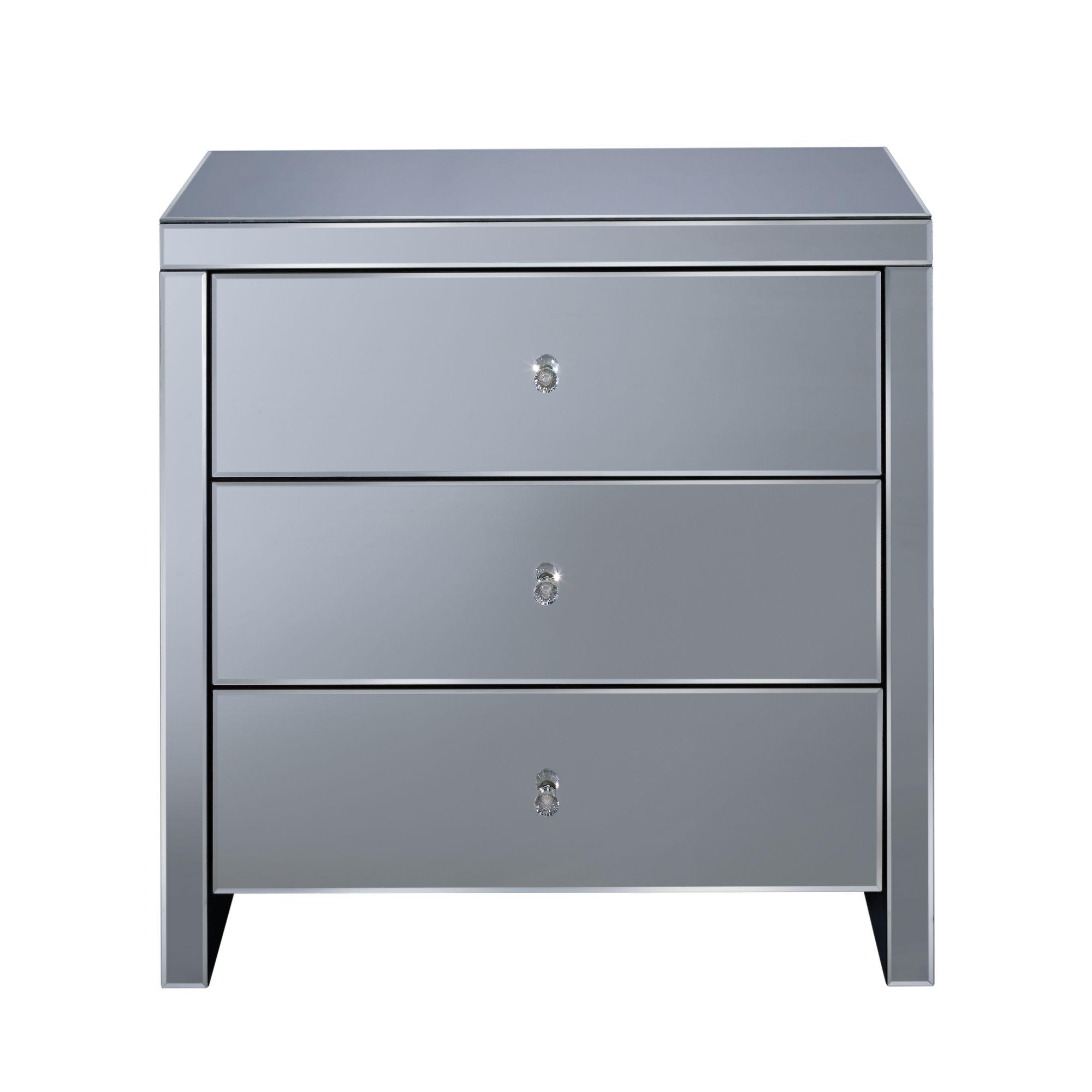 Seville Small Chest - 3 Drawer - Mirrored