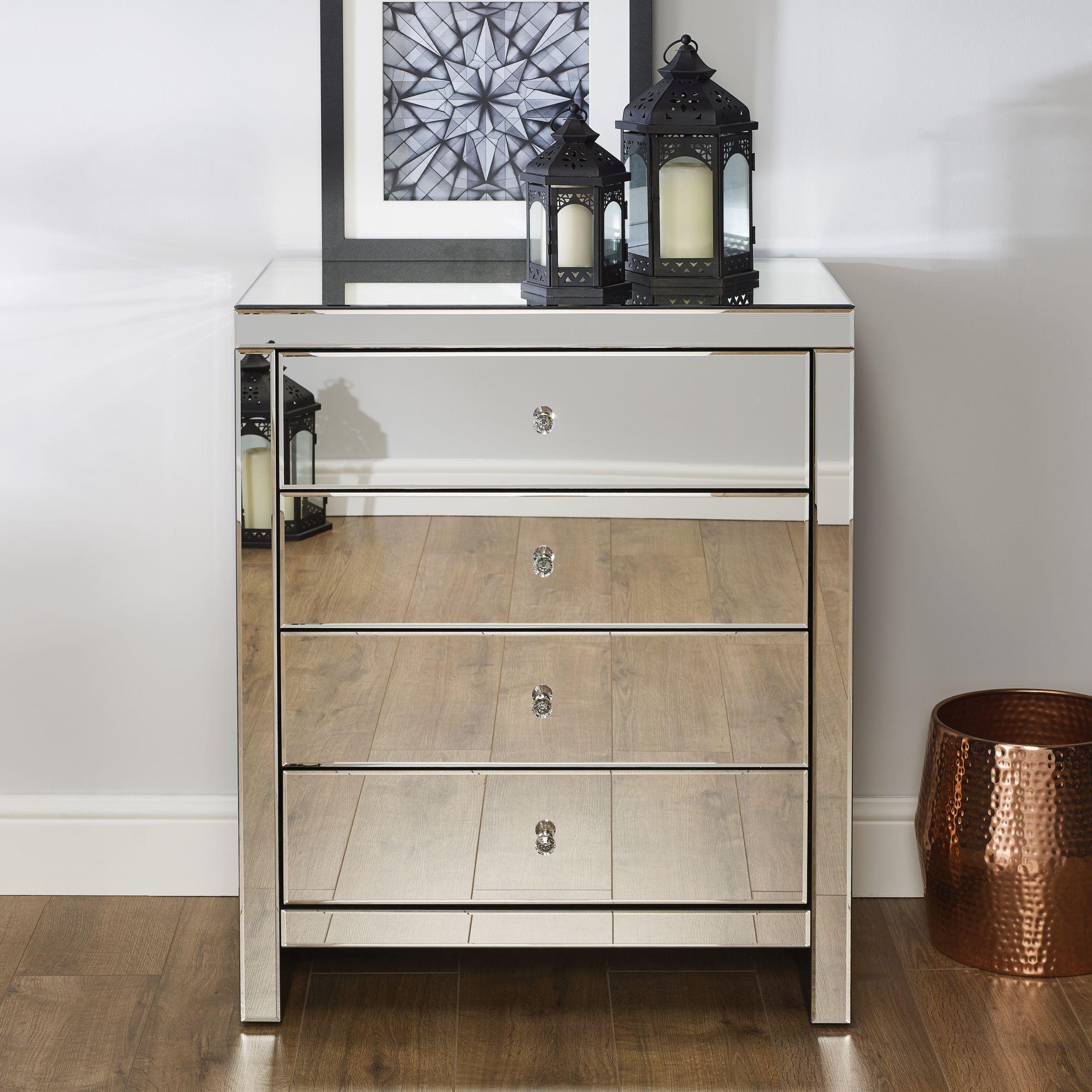 Seville Chest - 4 Drawer - Mirrored