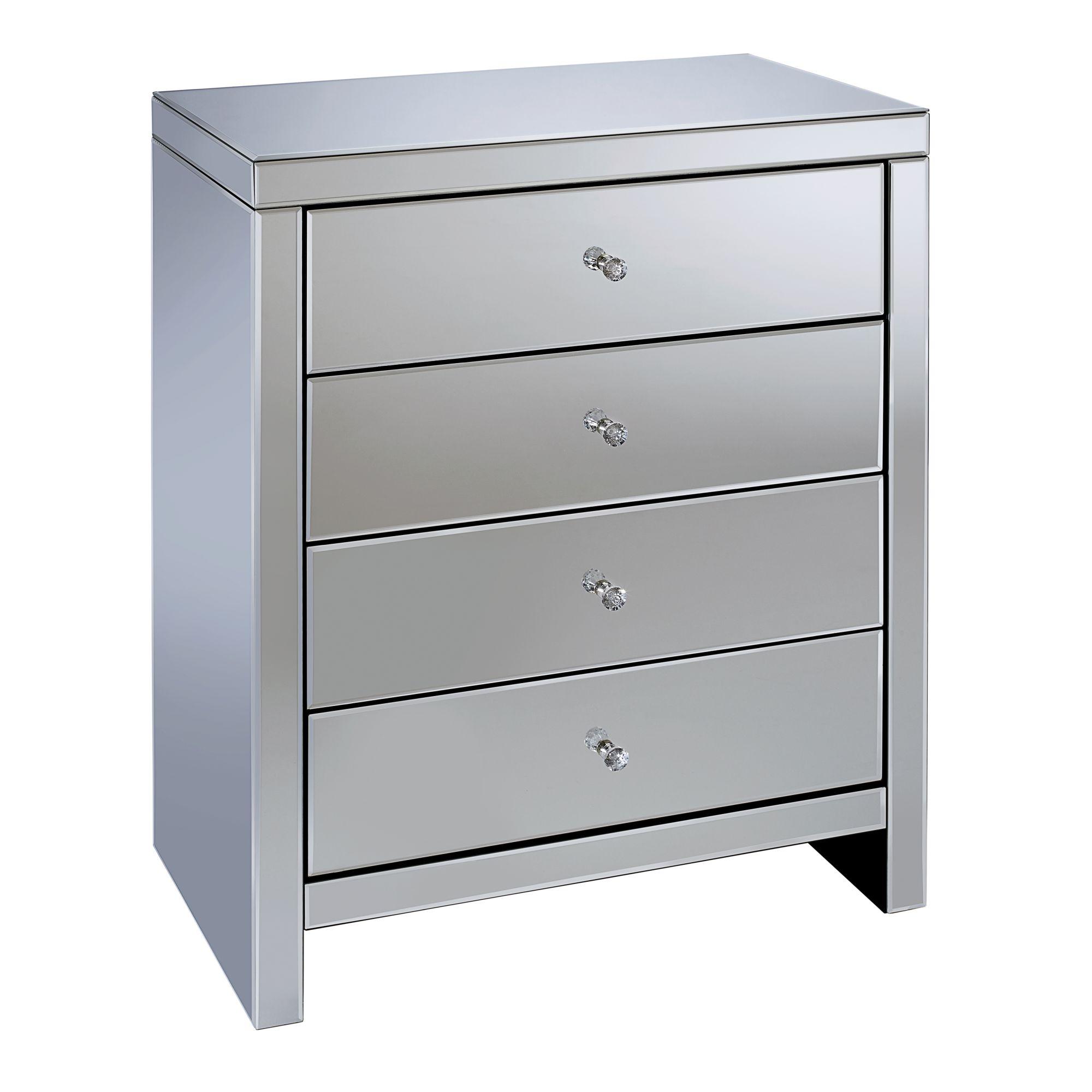 Seville Chest - 4 Drawer - Mirrored