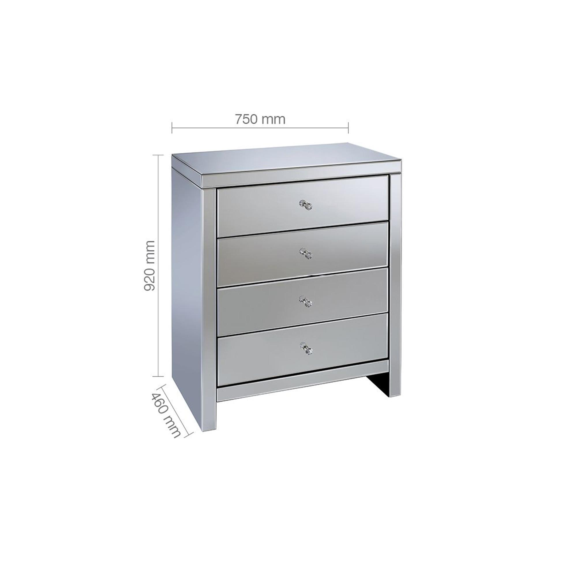 Seville Chest - 4 Drawer - Mirrored