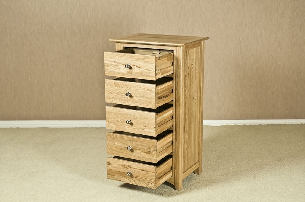 Shaker Oak 5 Drawer Chest