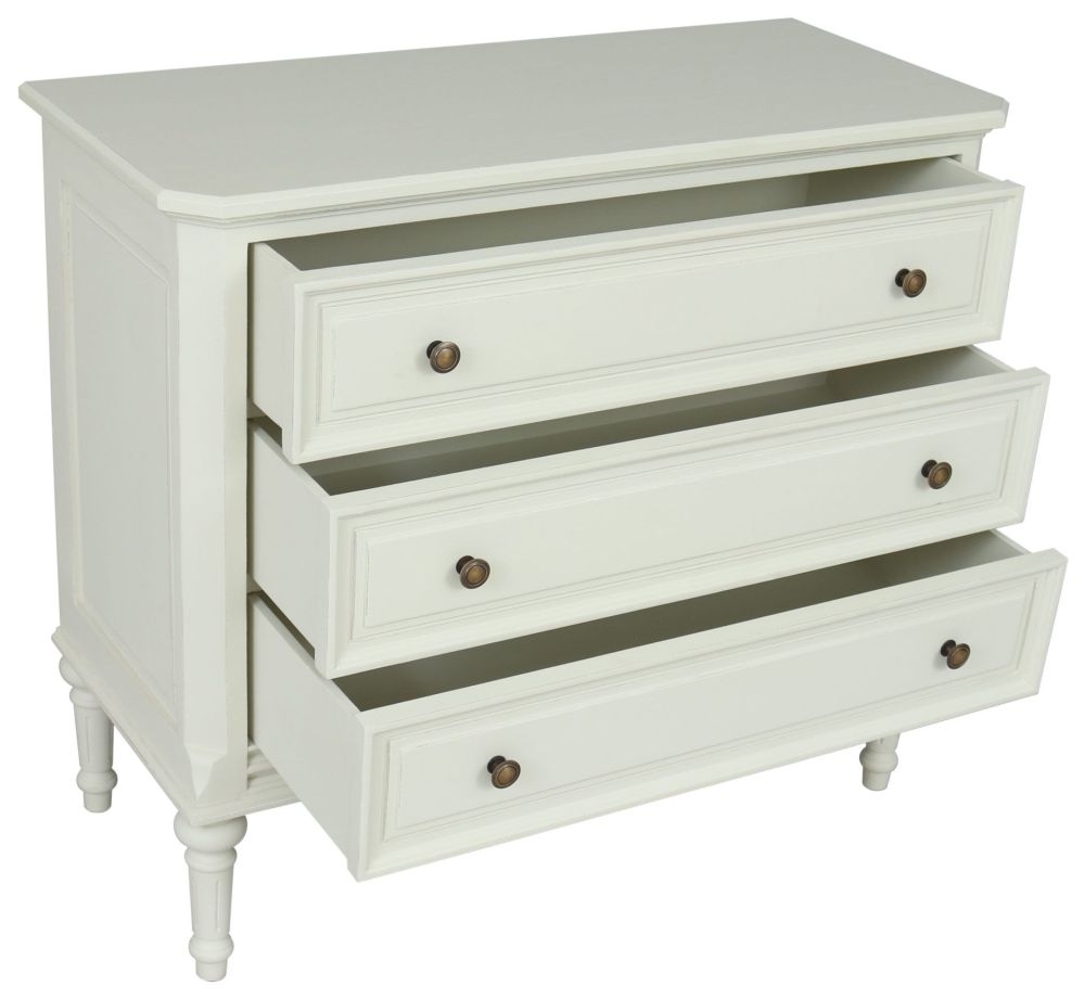 Solana French Lime White 3 Drawer Chest