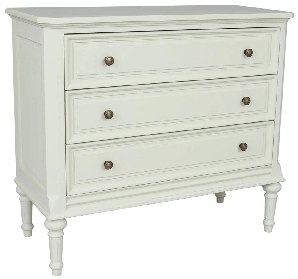 Solana French Lime White 3 Drawer Chest