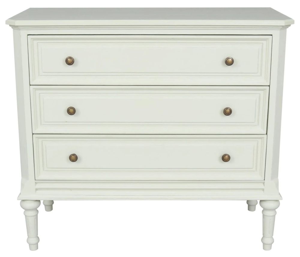 Solana French Lime White 3 Drawer Chest