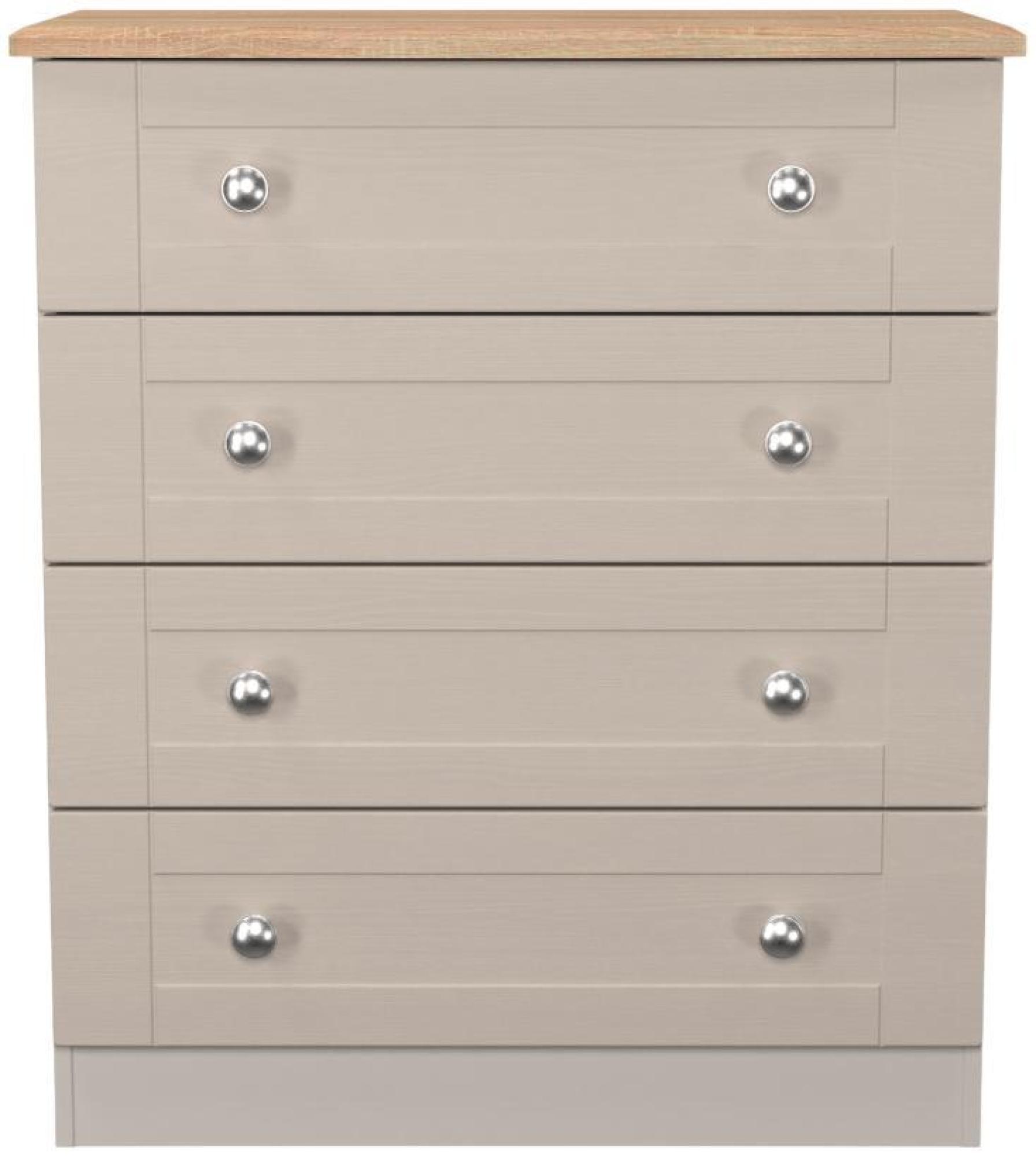 Sussex Cashmere and Oak Effect 4 Drawer Chest