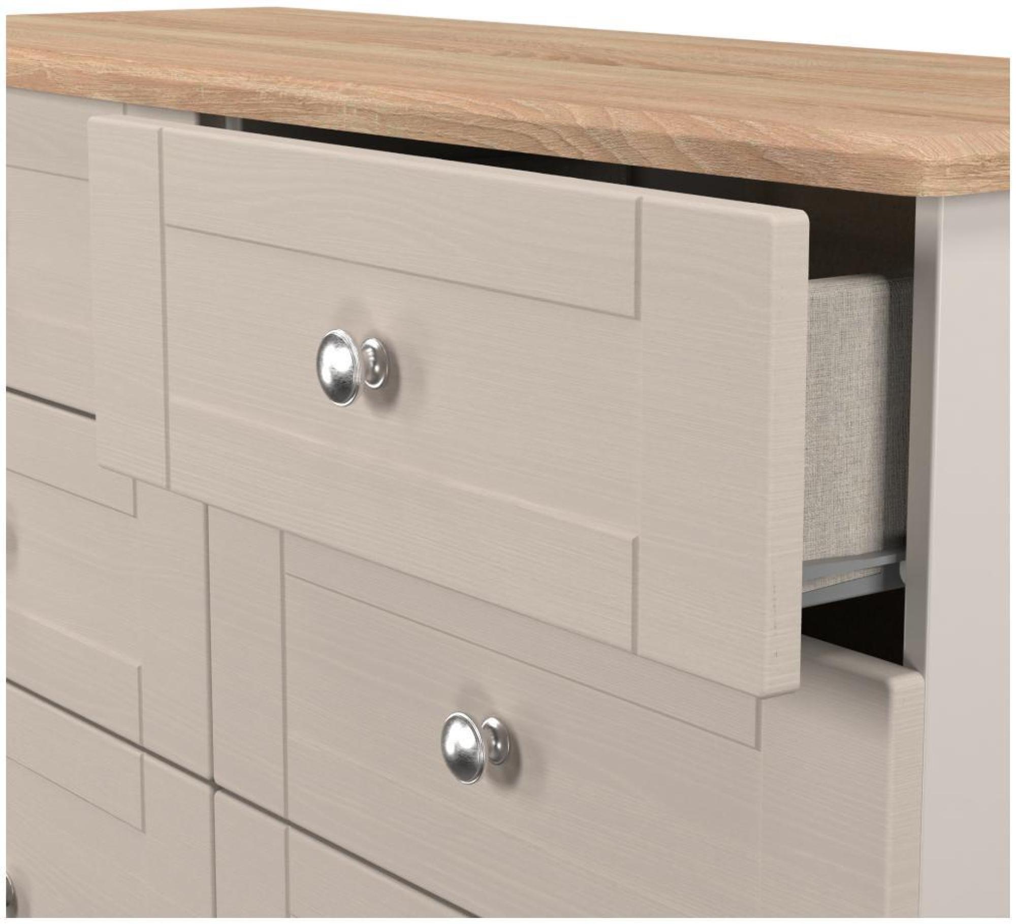 Sussex Midi Chest - 6 Drawer - Cashmere and Oak