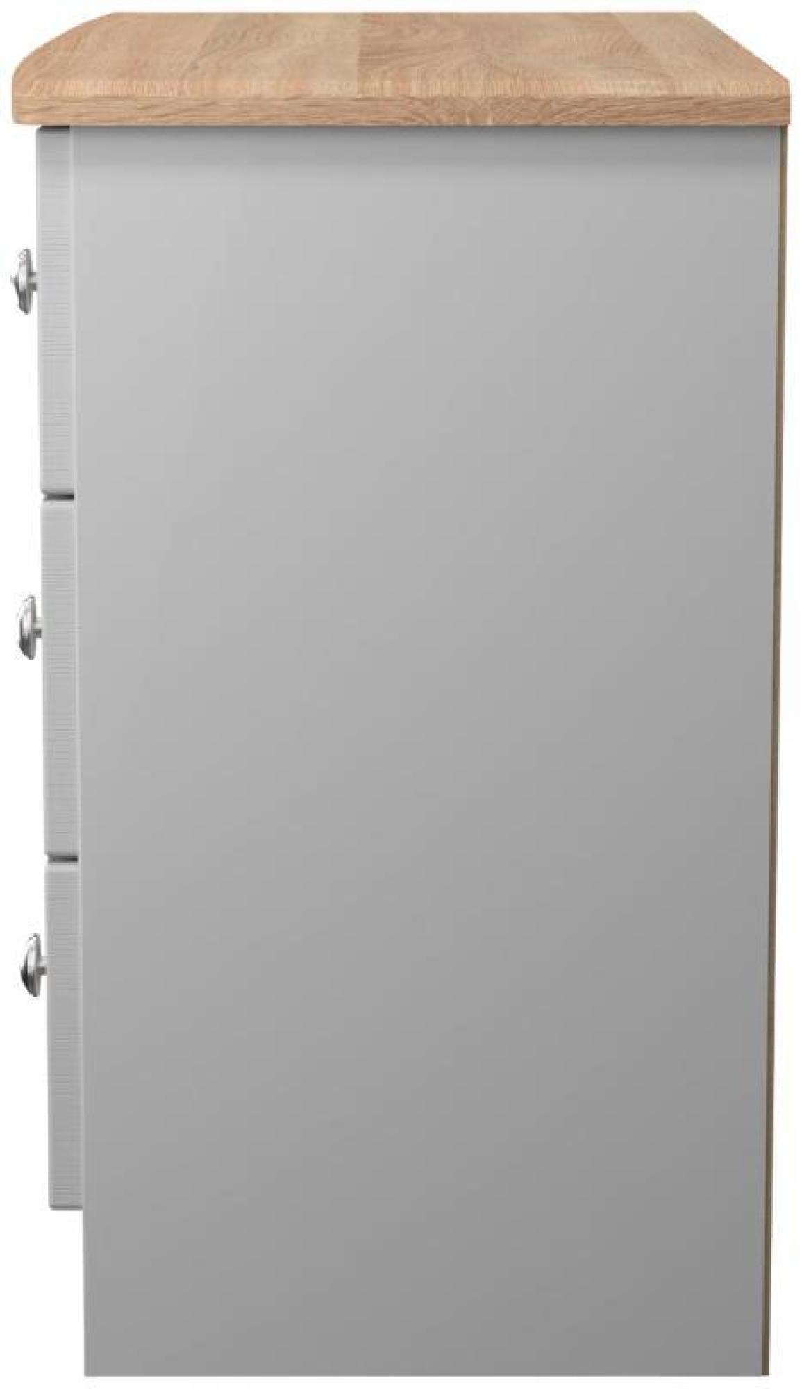 Sussex Small Chest - 3 Drawer - Grey and Oak