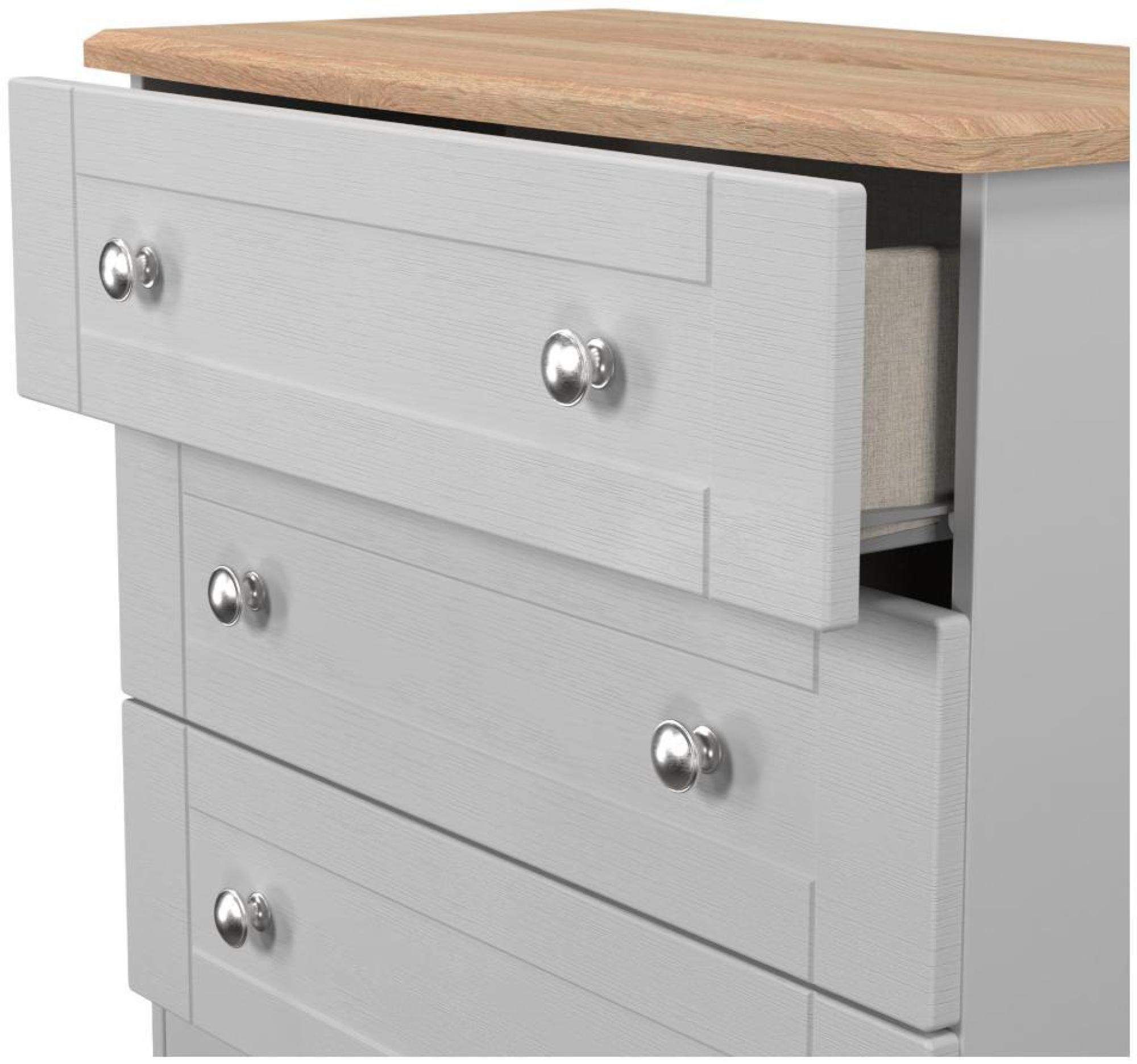 Sussex Small Chest - 3 Drawer - Grey and Oak