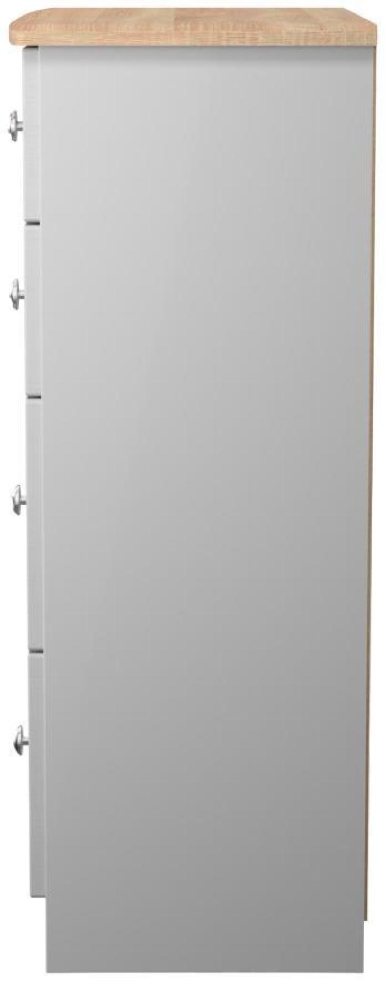 Sussex Deep Chest - 4 Drawer - Grey and Oak