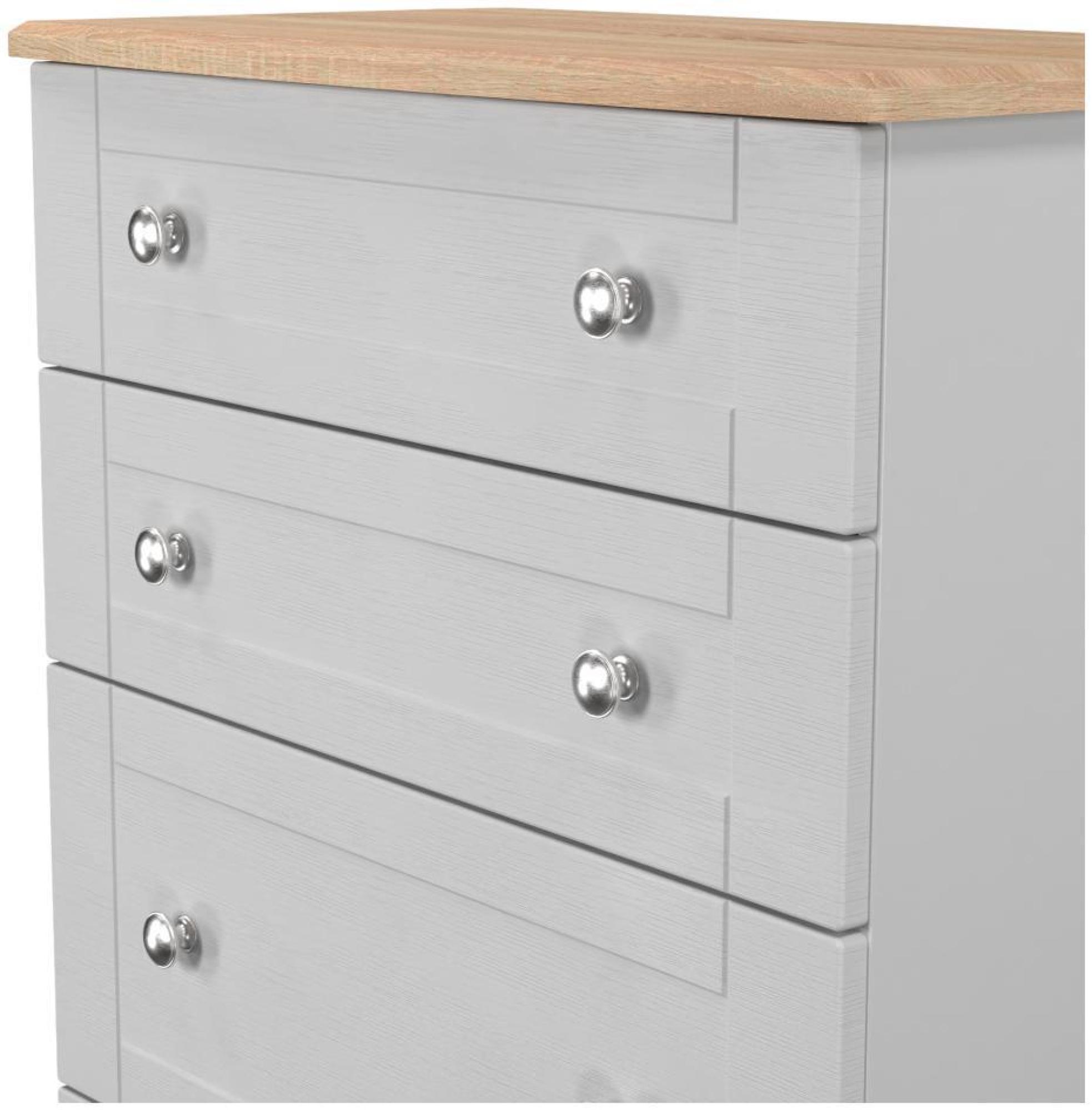 Sussex Deep Chest - 4 Drawer - Grey and Oak