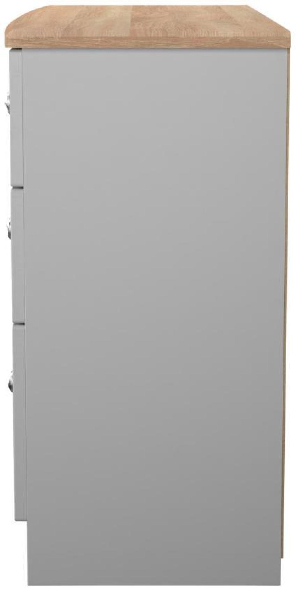 Sussex Midi Chest - 6 Drawer - Grey and Oak