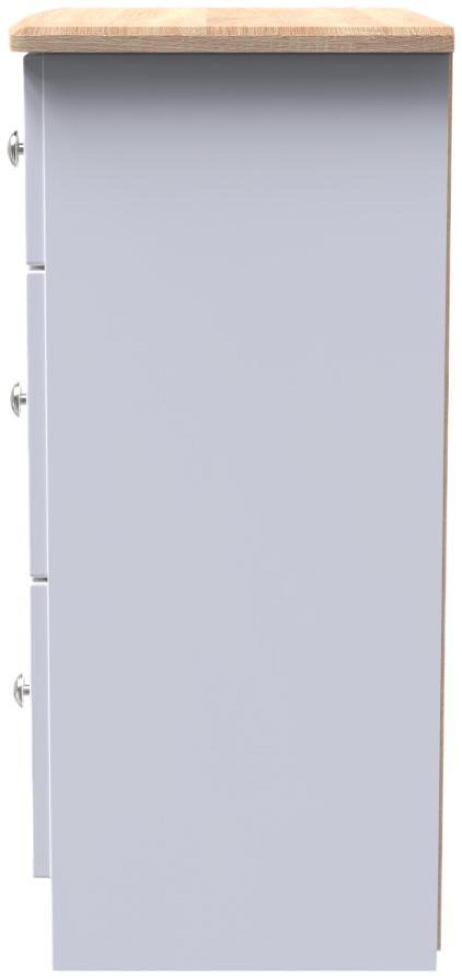 Sussex Deep Chest - 3 Drawer - White and Oak