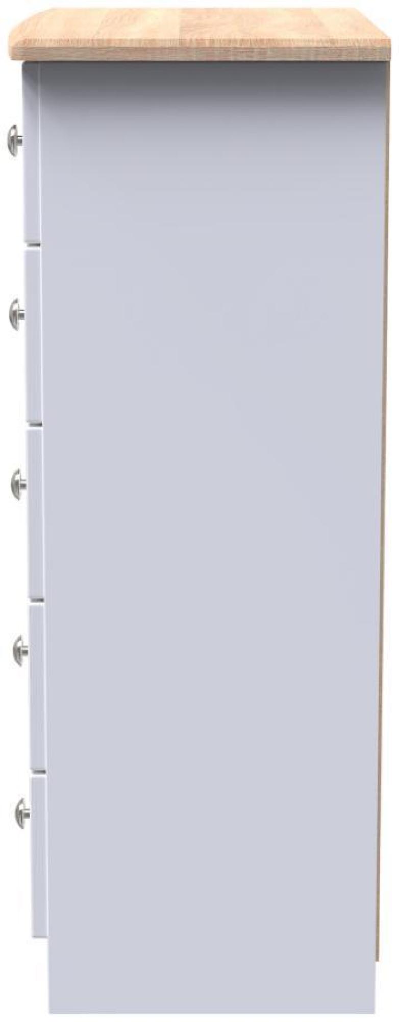 Sussex Chest - 5 Drawer - White and Oak