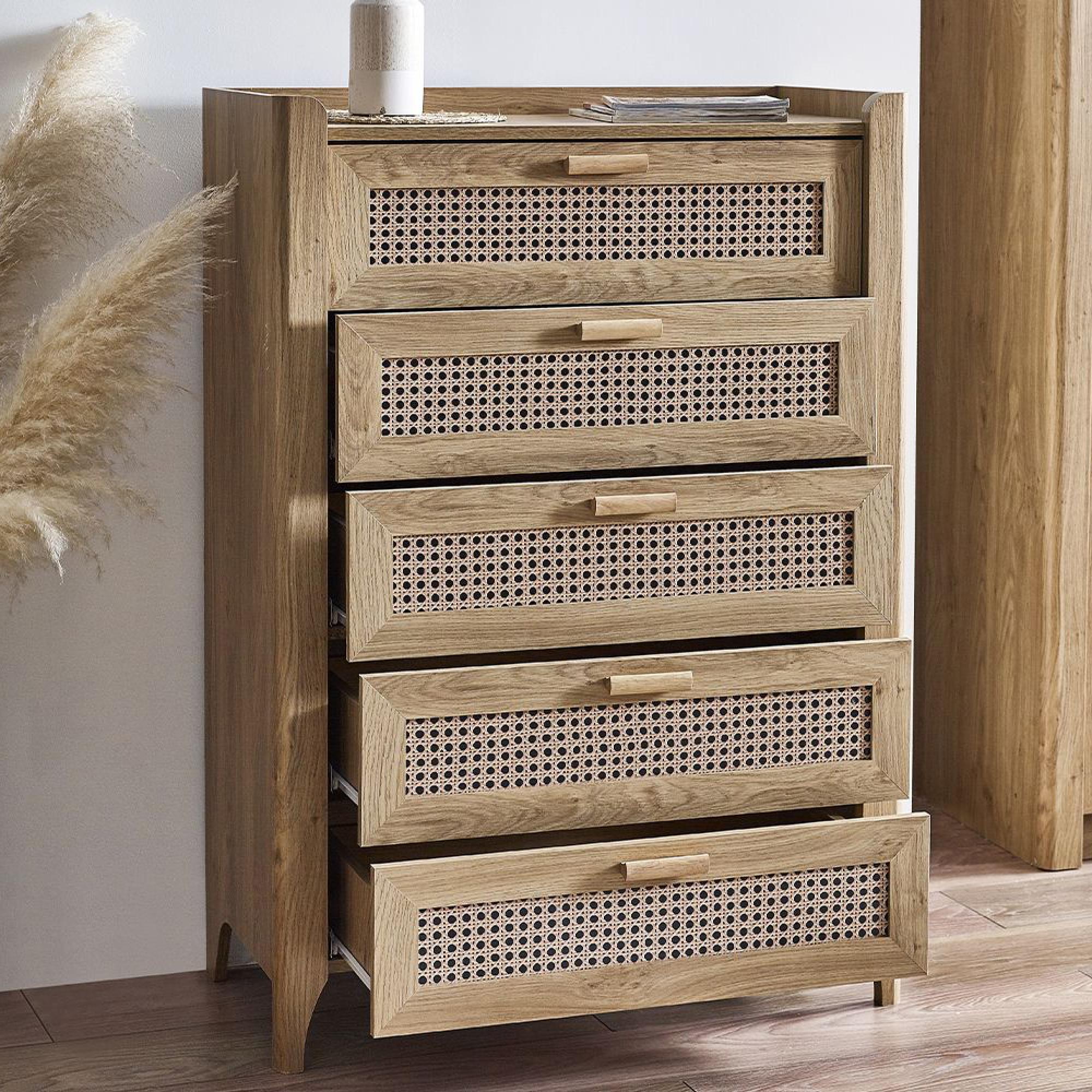 Sydney Chest of Drawers - 5 Drawer - Midi - Faux Rattan