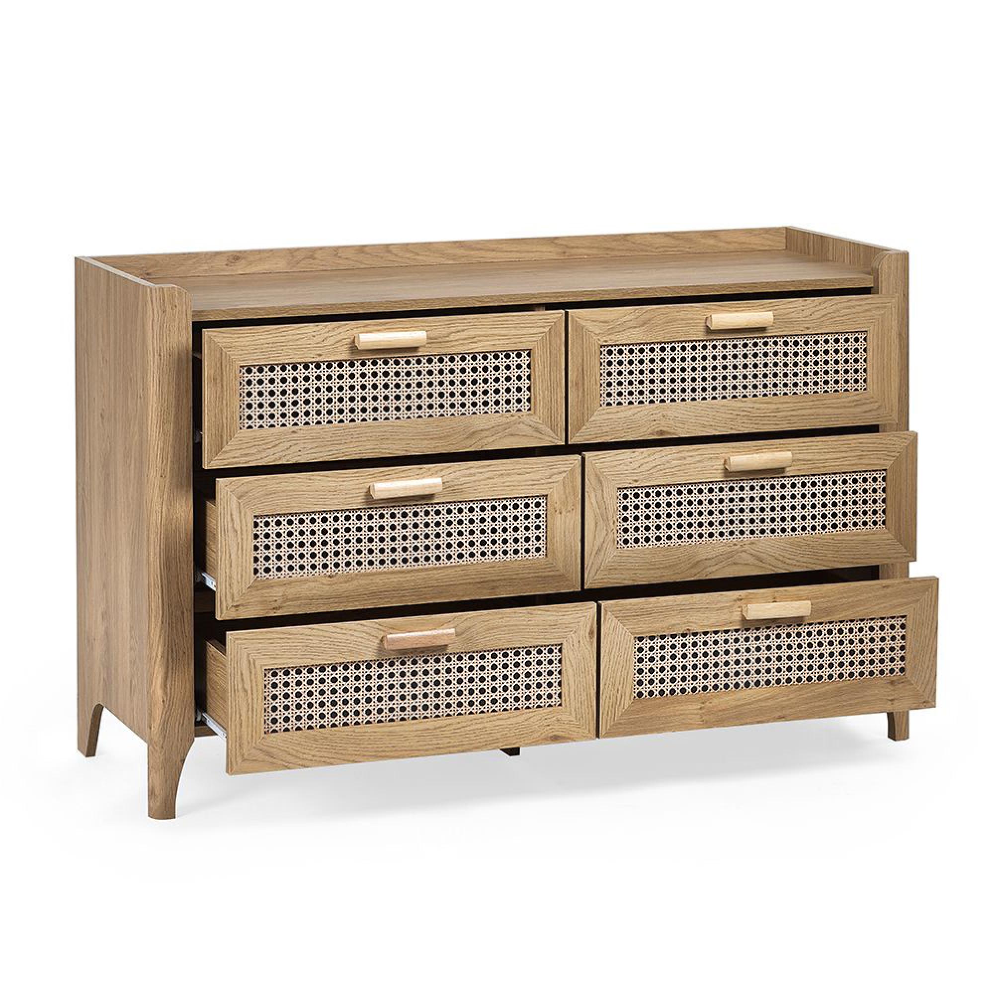 Sydney Chest of Drawers - 6 Drawer - Wide - Faux Rattan
