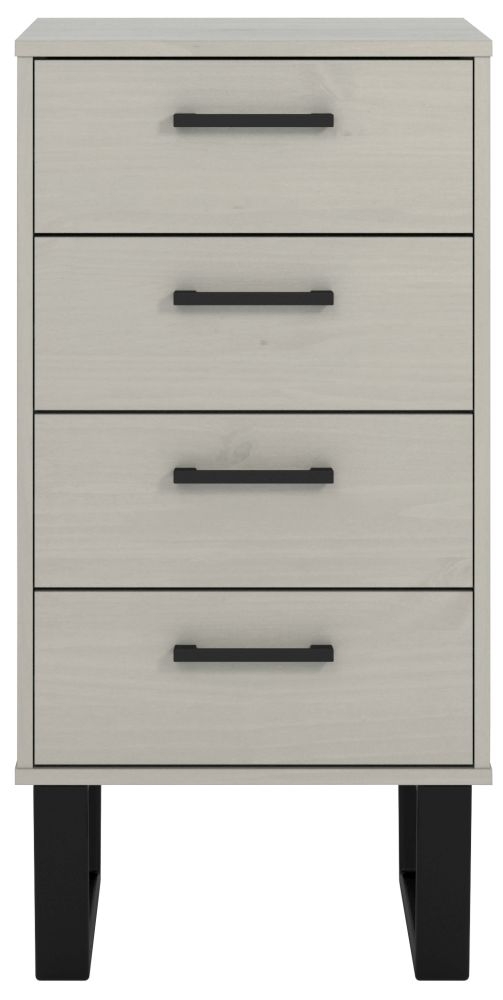 Texas Grey 4 Drawer Narrow Chest