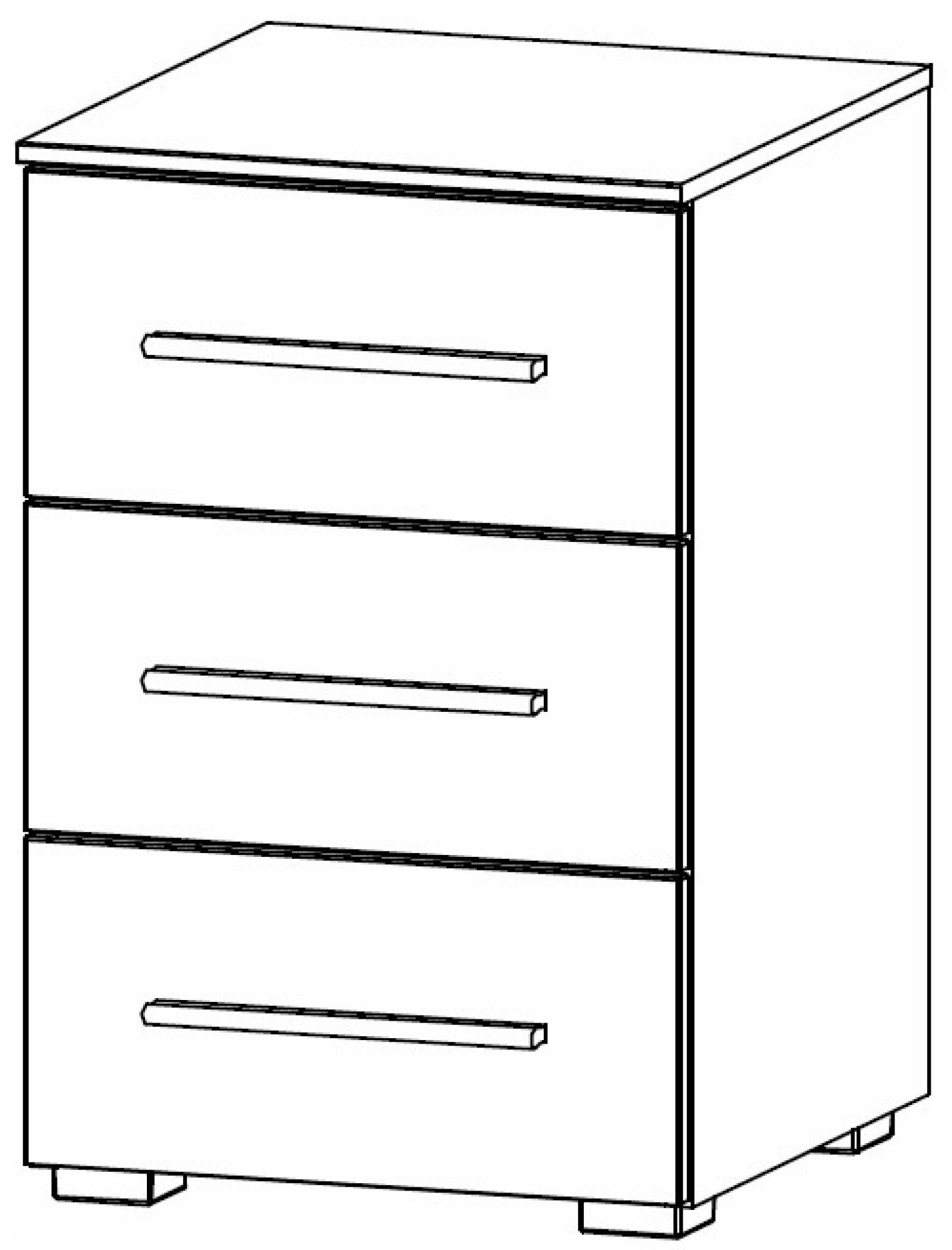 67JD : 3 Drawer Bedside Cabinet