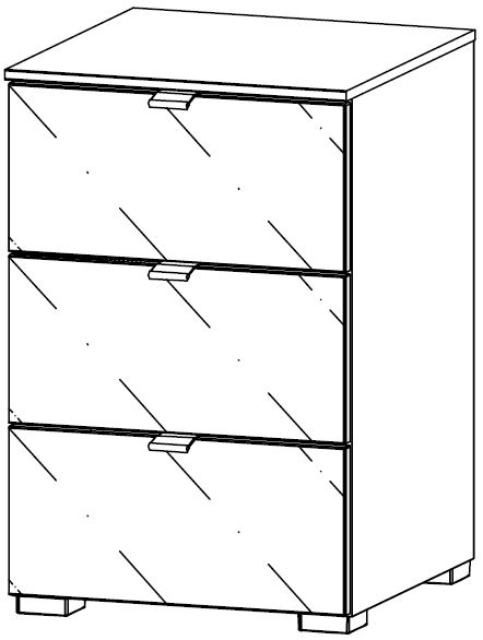 6G17 : 3 Drawer Bedside Cabinet
