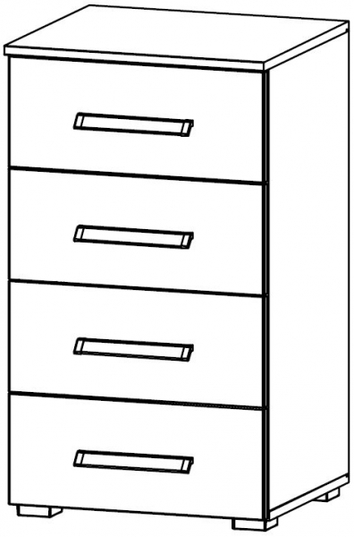 69QD : 4 Drawer Chest with Color Front