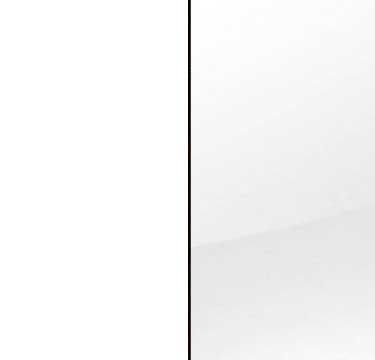 Alpine White Carcase with Glass White Front and Chrome Color Short Handle A960K