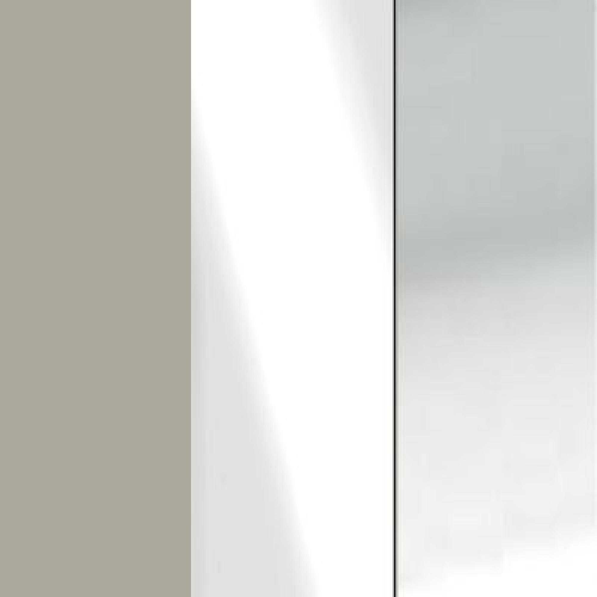 Pebble Grey Carcase with White Glass Front and Chrome Handle 054