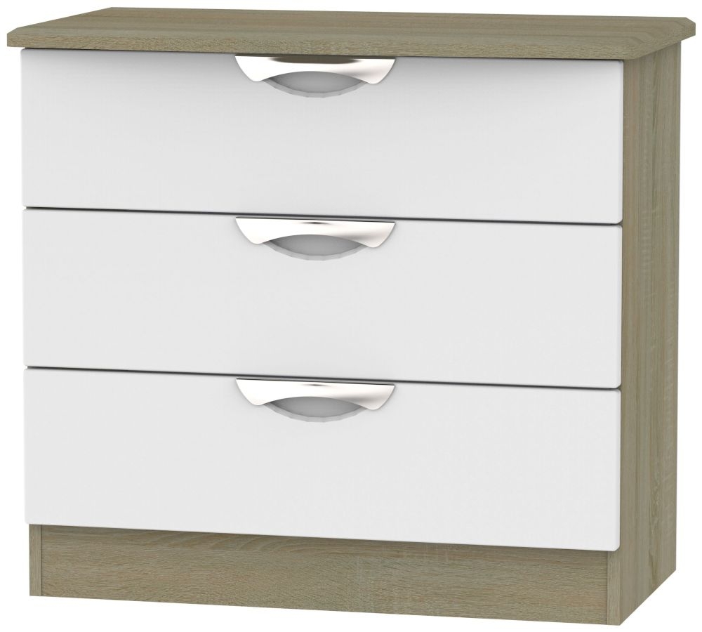 Camden 3 Drawer Chest - Grey and Darkolino