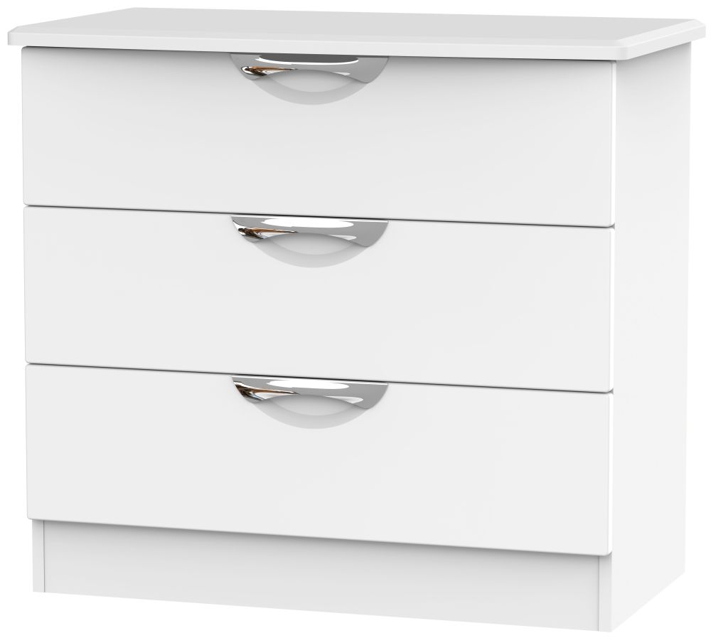 Camden 3 Drawer Chest - White Matt