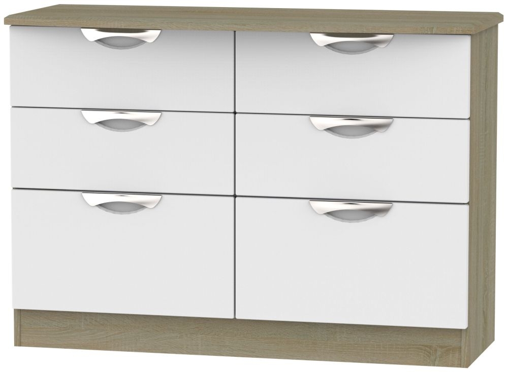 Camden 6 Drawer Midi Chest - Grey and Darkolino