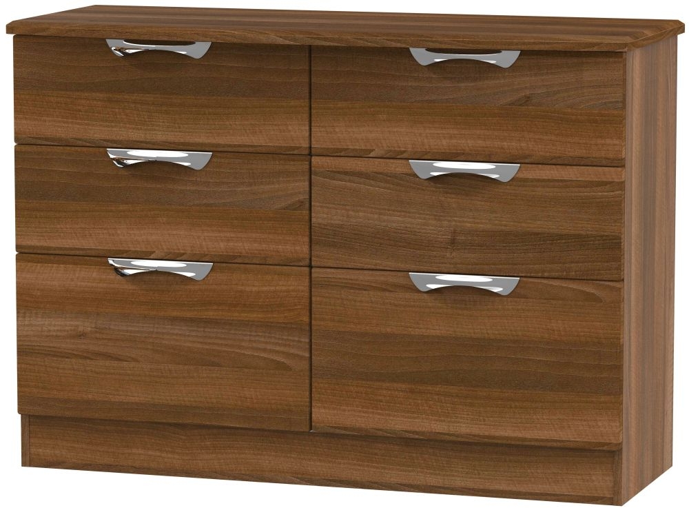 Camden 6 Drawer Midi Chest - Noche Walnut