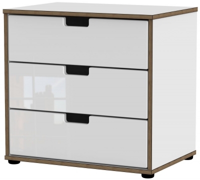 White High Gloss Front with White Base Unit with Glides Legs