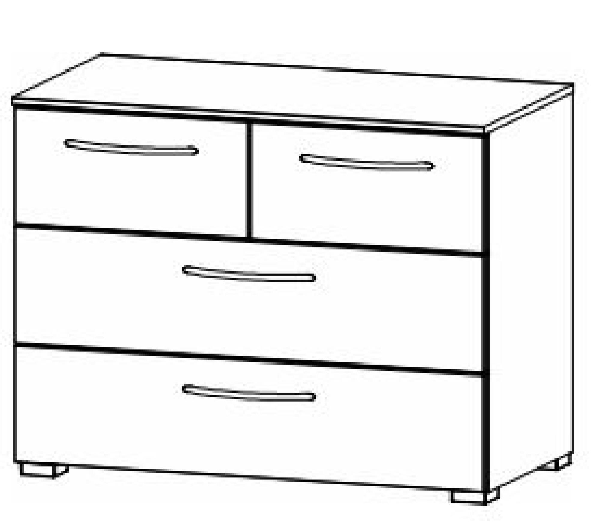 6D38 : 4 Drawer Chest with Color Front