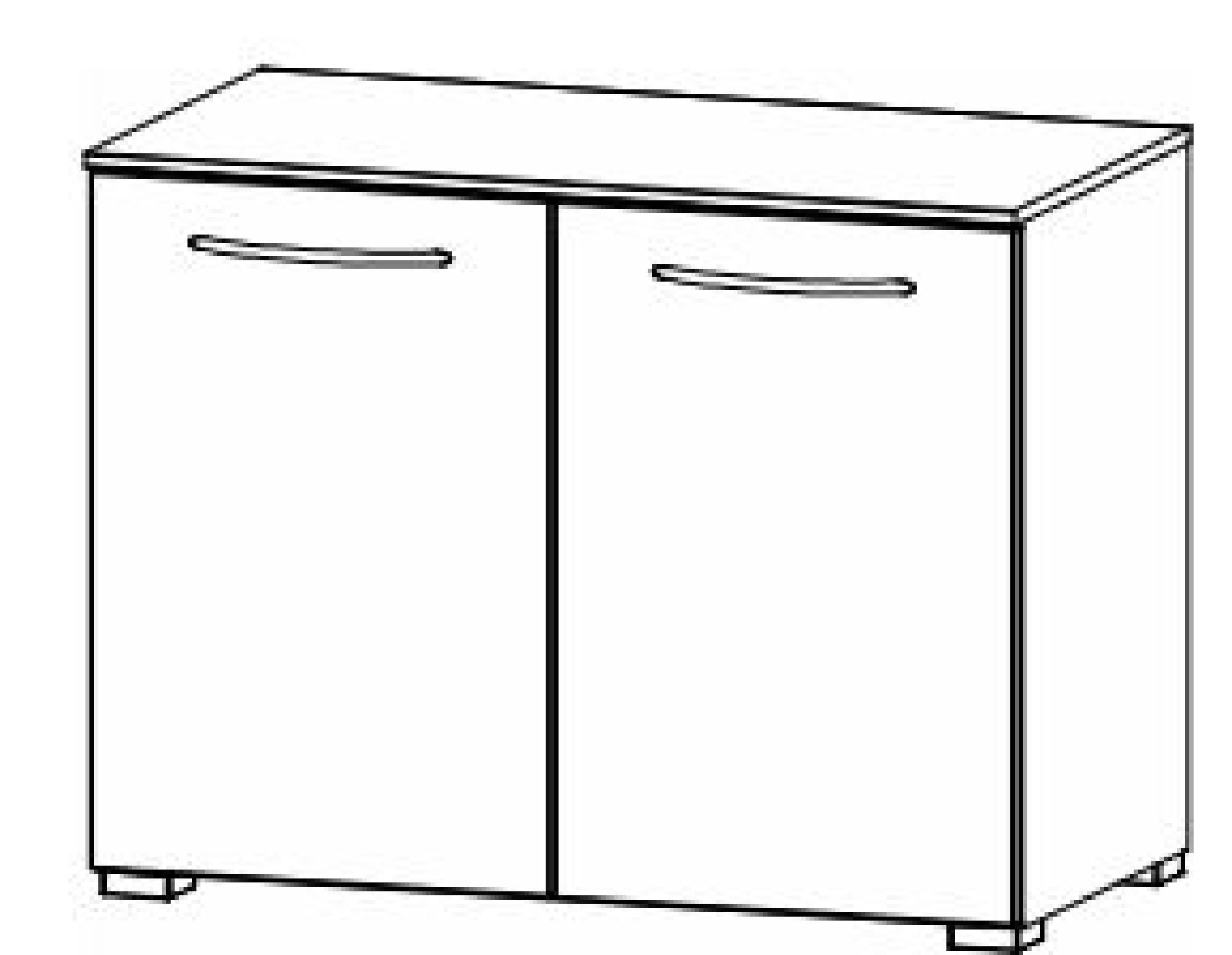 6H39 : 2 Door Cupboard with High Polish Front