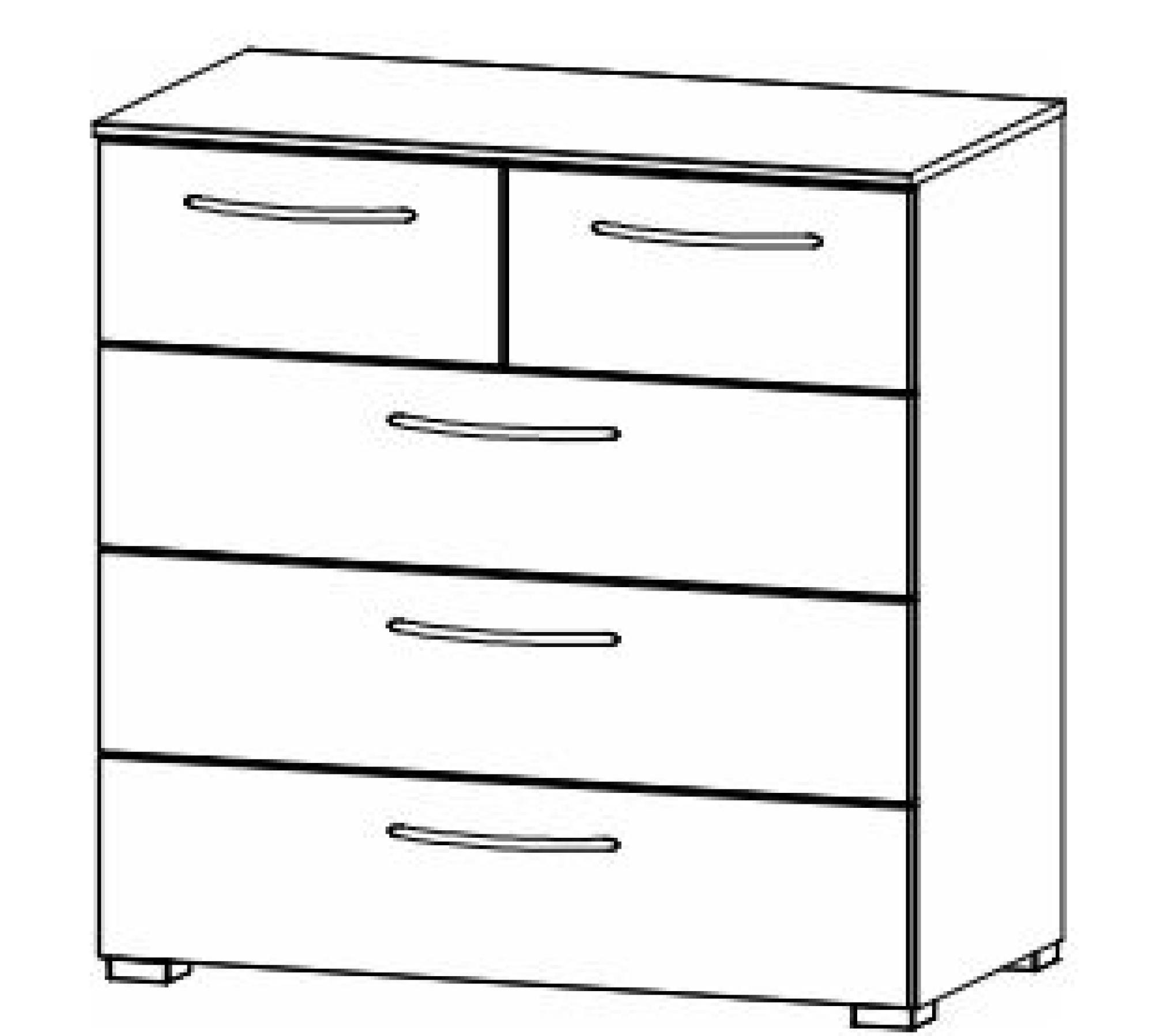 6H45 : 5 Drawer Chest with High Polish Front