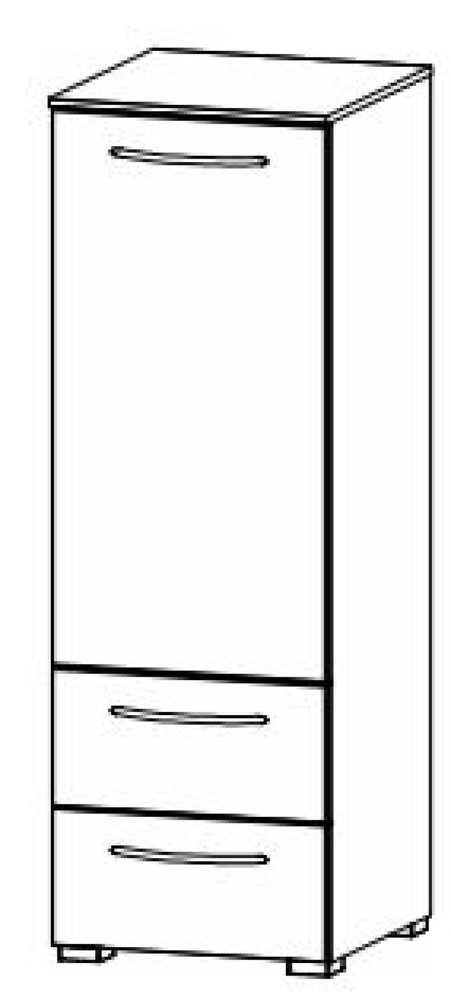 7D12 : 1 Left Door 2 Shelves 2 Drawer Combi Chest with Color Front