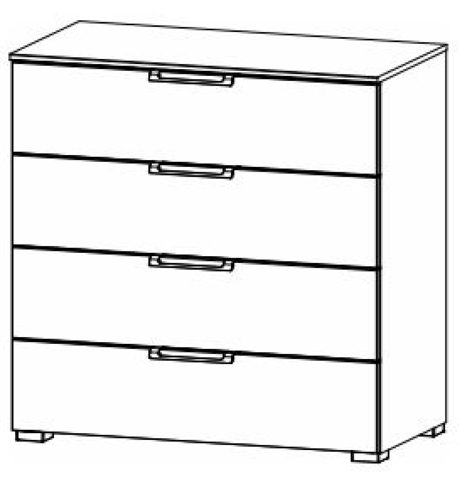 6D26 : 4 Drawer Wide Chest with Color Front