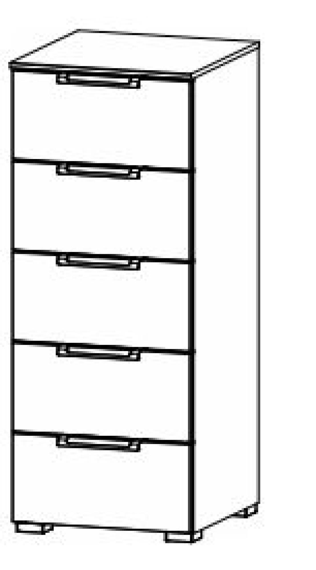 6DF0 : 5 Drawer Chest with Color Front